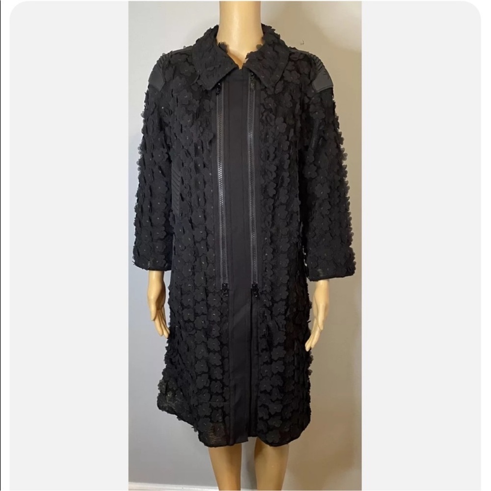 BYRON LARS floral appliqué black coat- amazing detail